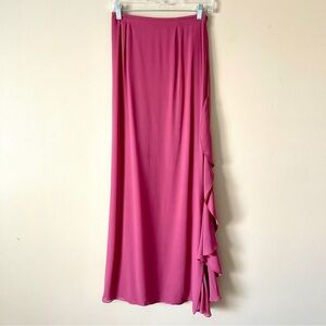 ST. JOHN EVENING | 100% Silk Magenta Ruffle Maxi Skirt Sz 6